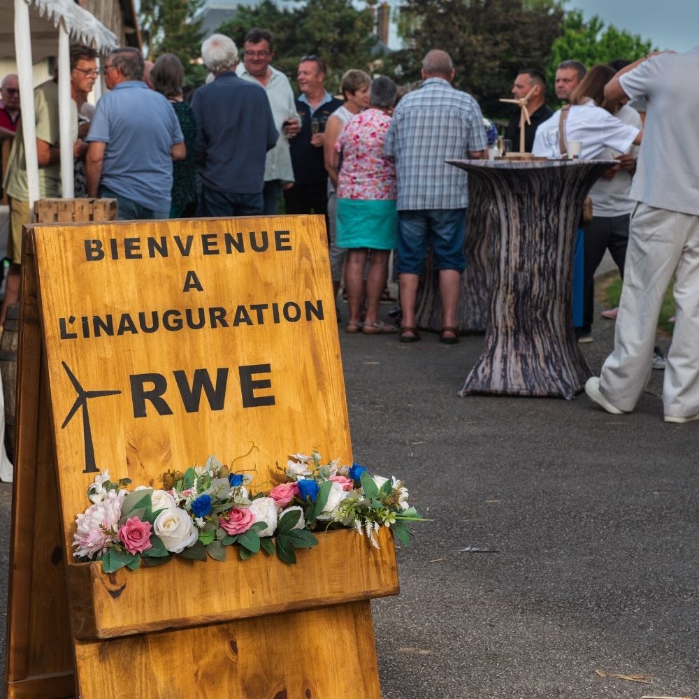 Panneau d'inauguration pour RWE - Mai 2026 Agence d'évènementiel Oise